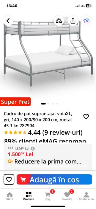 Vind pat etajat 3 persoane nou