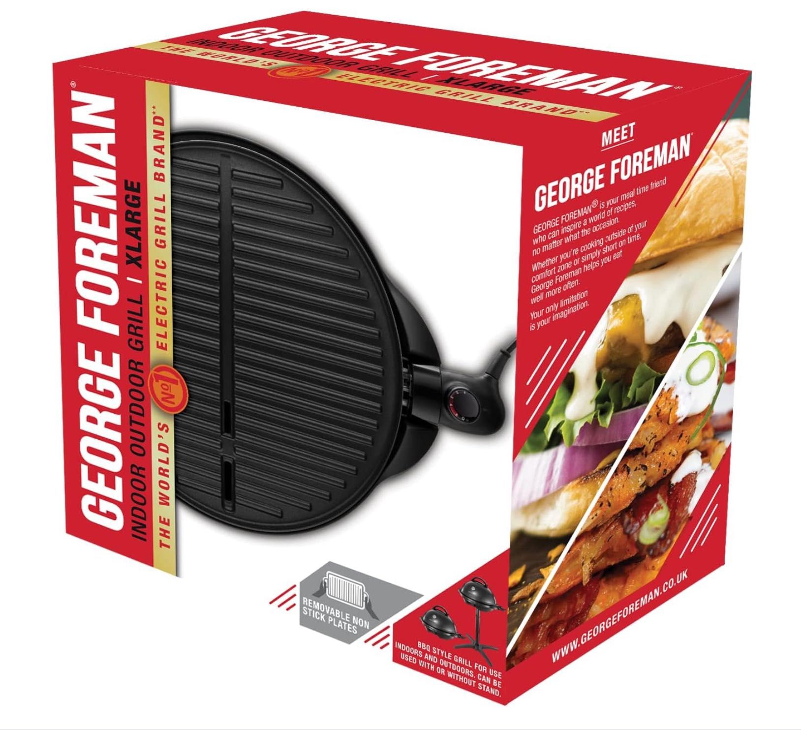 Електрическо барбекю George Foreman със стойка и калъф