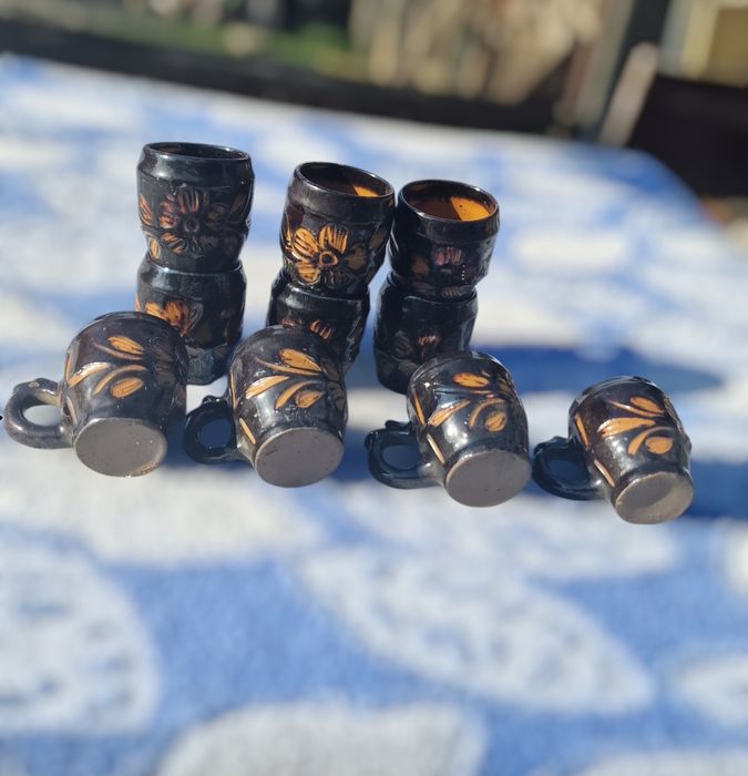 Set pahare de țuică lut/ceramica
