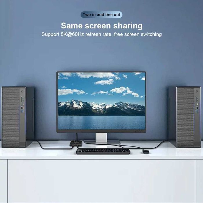 Comutator Switch  USB C,bidirecțional KVM 8K-60Hz,10Gbps,incarcare100W