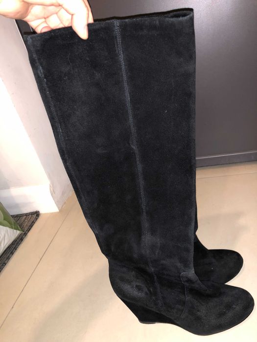 Cizme Zara, piele intoarsa, stare f. buna, mar. 38