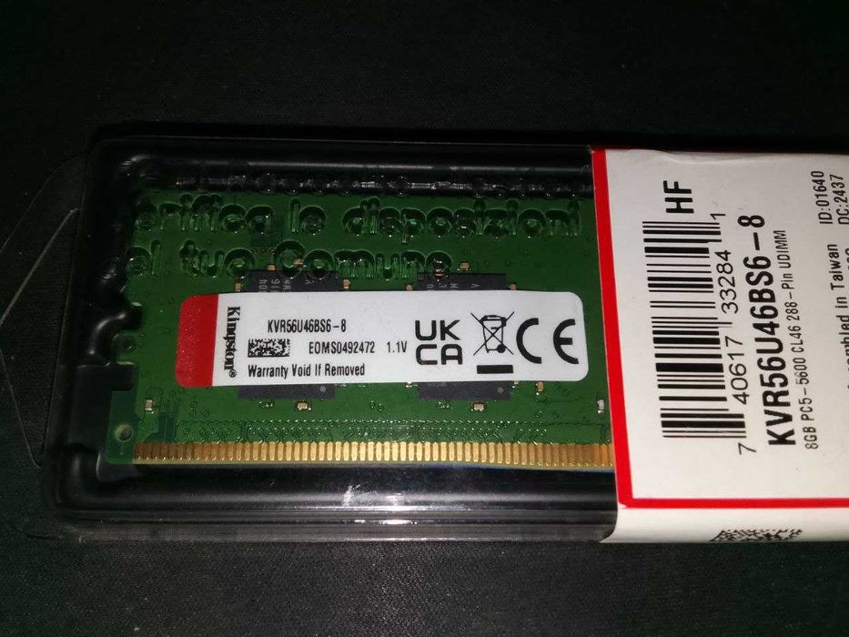 Модуль оперативной память ОЗУ kingston DDR5 8gb 5600Mhz Новый.