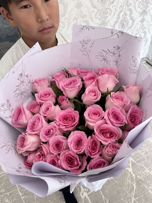 Розвый розы 41шт