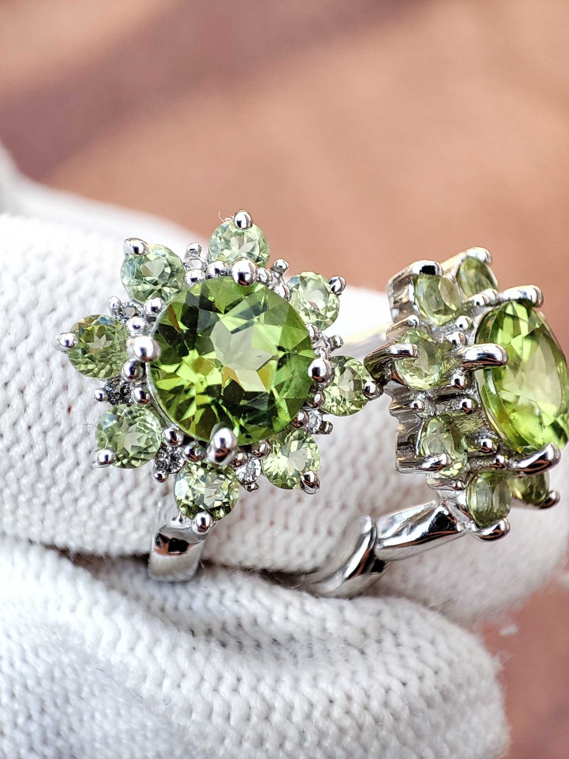 925 Cercei Argint Cu Peridot