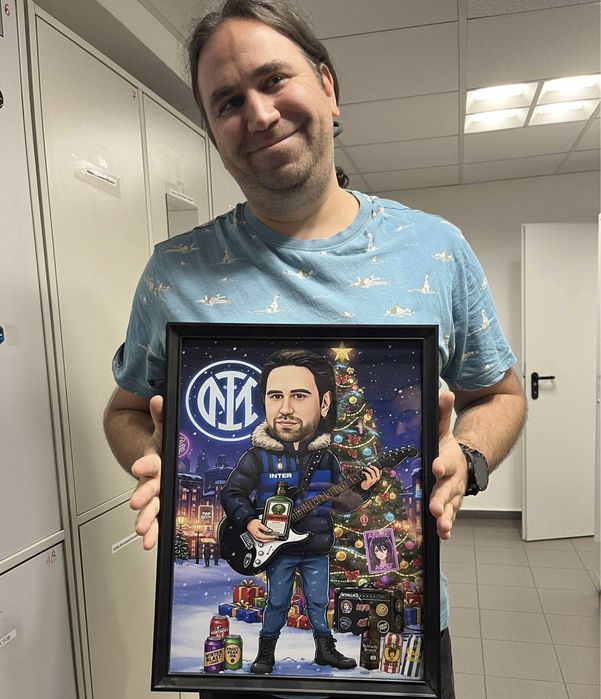 Коледна карикатура + безплатна рамка