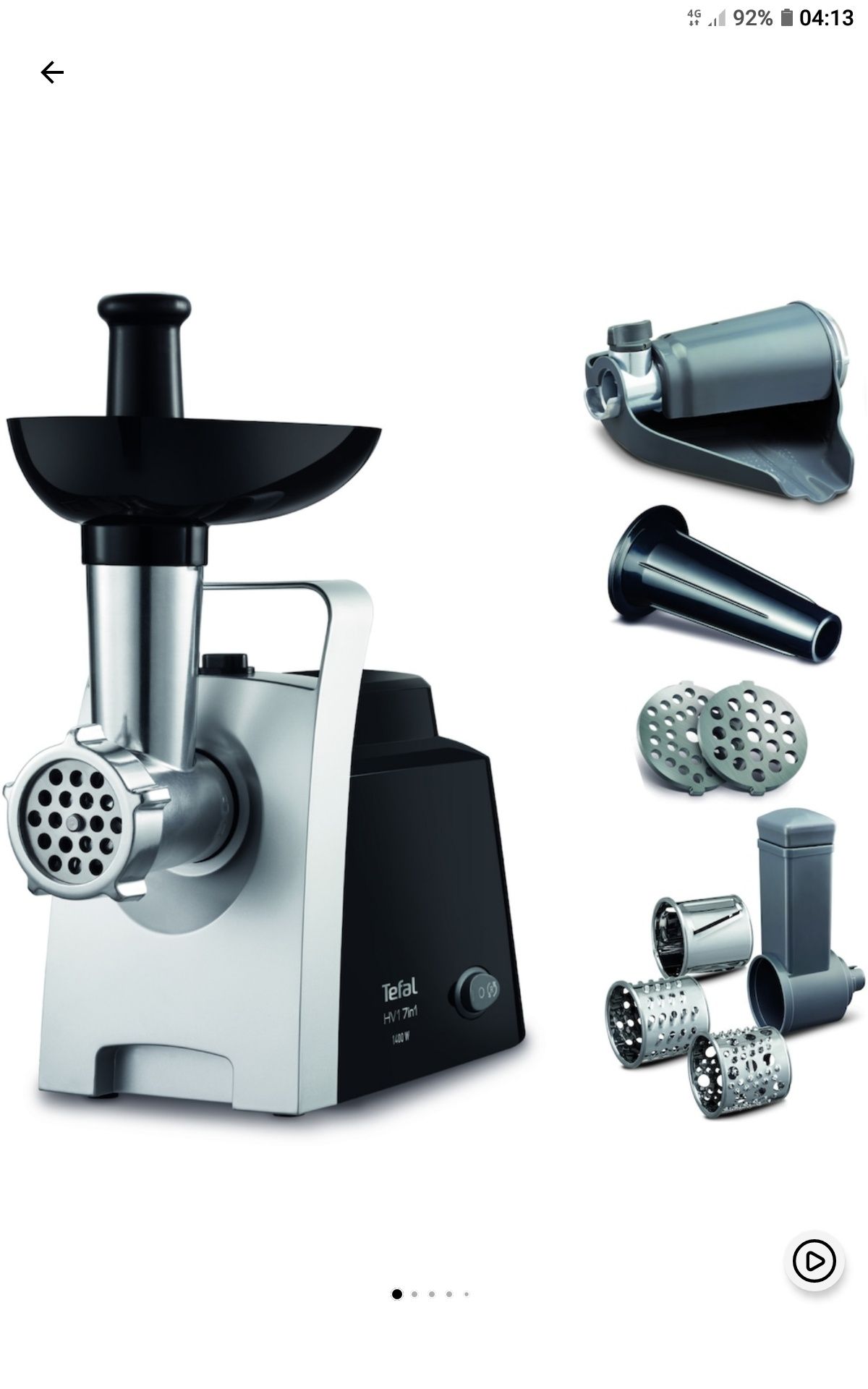 Masina electrica pentru tocat TEFAL 7 în 1 - NOUĂ - 295 Lei