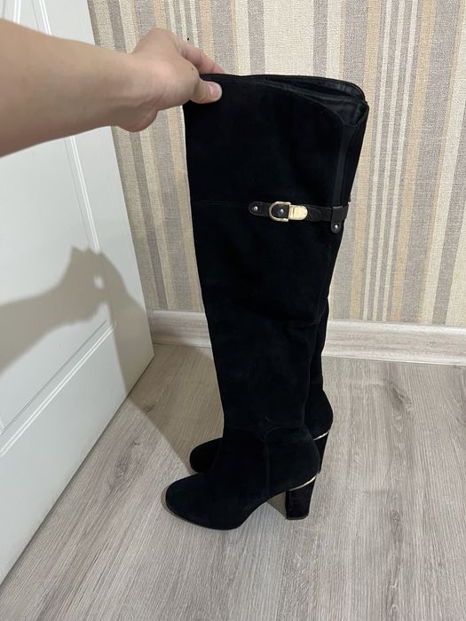 Замшевые длинные сапоги 39 размер