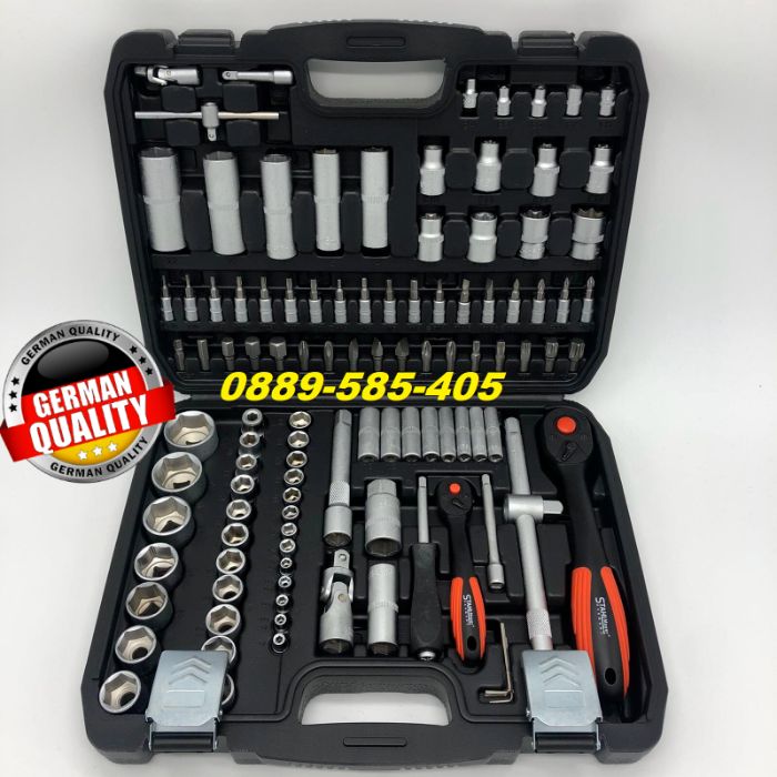 Качествено НЕМСКО гедоре 108 части в куфар гидоре инструменти