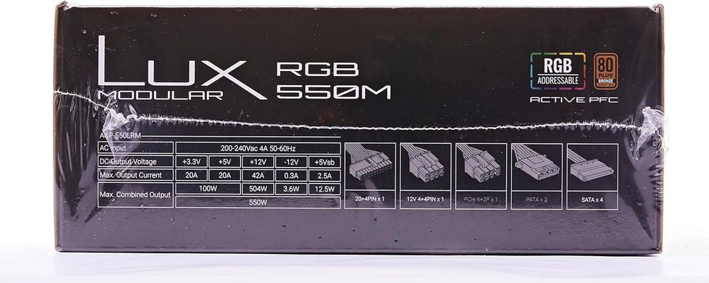 Sursă alimentare modulară Aerocool Lux RGB M550W,80Plus Bronze,sigilat