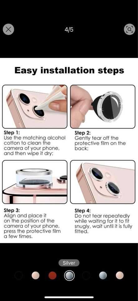 Стилни и модерни блестящи протектори за камери на IPhone 14, IPhone15