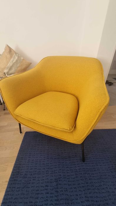 Fotoliu galben confortabil modern Mobexpert