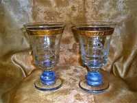 Cupe, vaze, urne cristal bicolor Bohemia, vintage