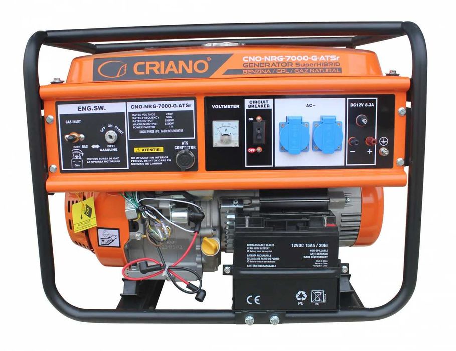 Generator hibrid GPL/Gaz/Benzina 230V 5,5 kW CNO-NRG-7000-G-ATSr cuATS