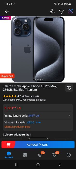 Iphone 15 Pro Max Blue Titanium 256 Gb