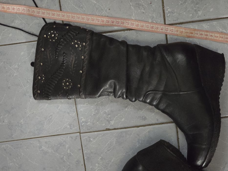 Женские кожаные сапоги натур.кожа, натур.мех.Размер 38Зима