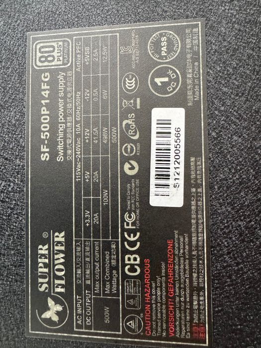 Vand sursa fanless Super Flower Platinum 500W, impecabila