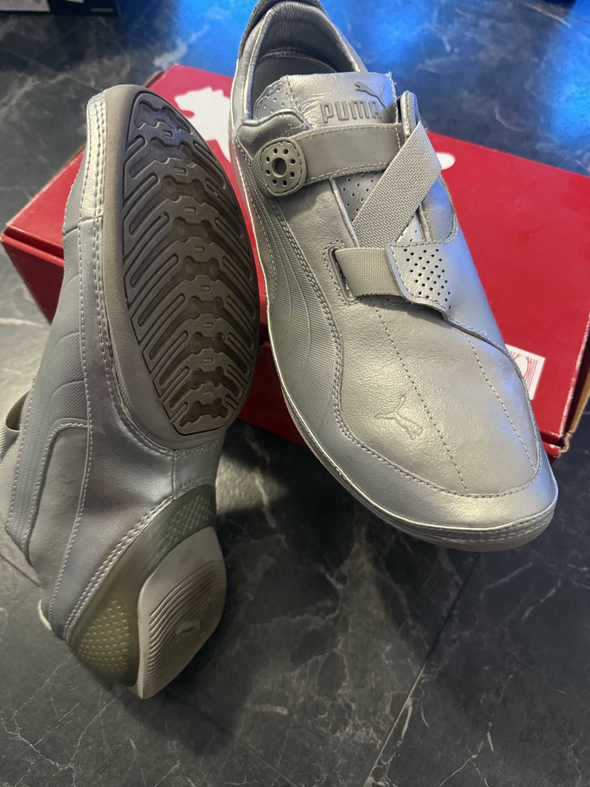 Puma Furio L Velcro Silver от естествена кожа