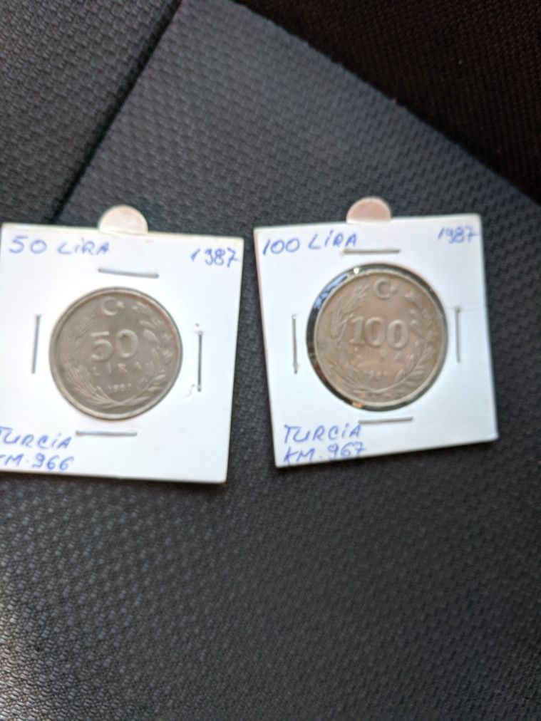 50 lira turcia si 100 lira din 1987 de colectie
