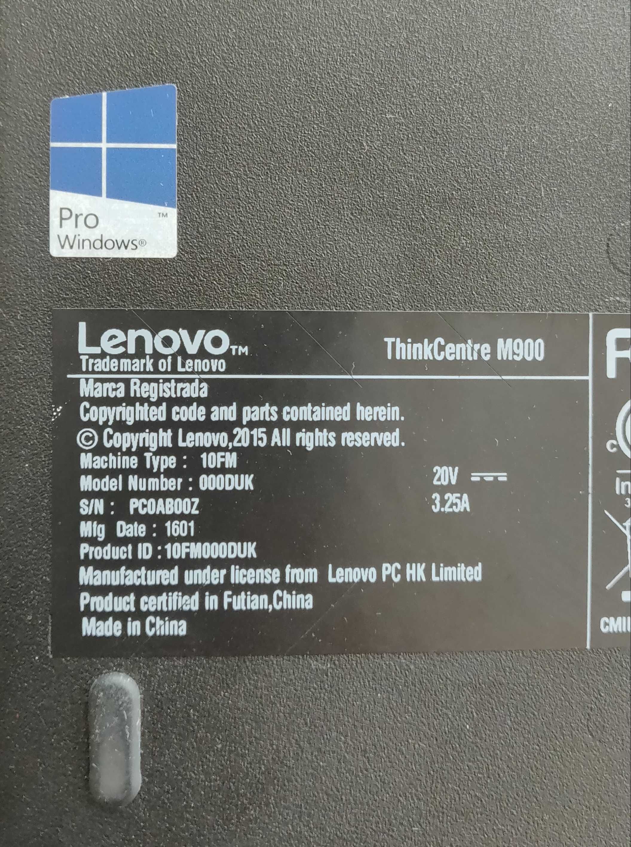 Lenovo M900 Tiny i5 16GB 250SSD