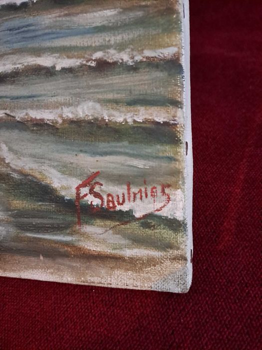 tablou pictura pe panza 46/33 cm semnat F Saulnier