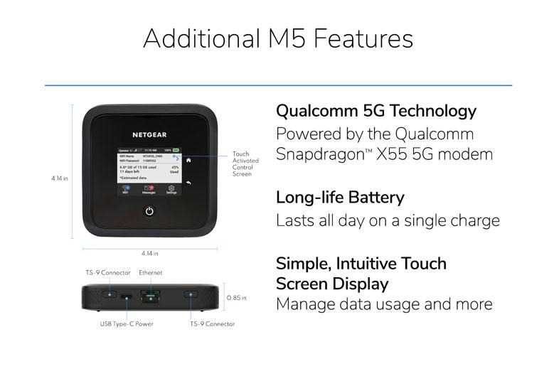 NETGEAR Nighthawk M5 5G WiFi 6 Mobile Router (MR5200) LTE