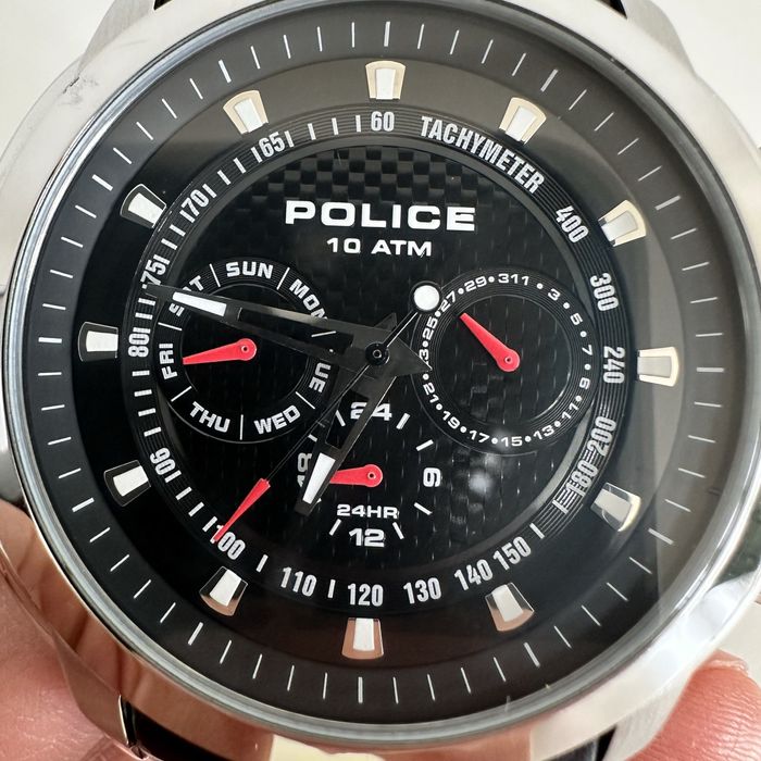 Ceas Police barbatesc multifunctional, 10 ATM, baterie noua