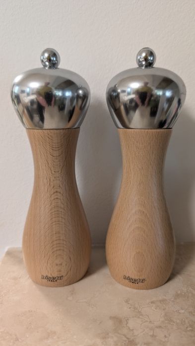 Râșniță sare și piper set 2 buc Bisetti Italy,, NEW