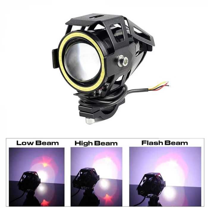 PROIECTOARE LED moto Angel Eyes CREE cu leduri ceata motocicleta U7