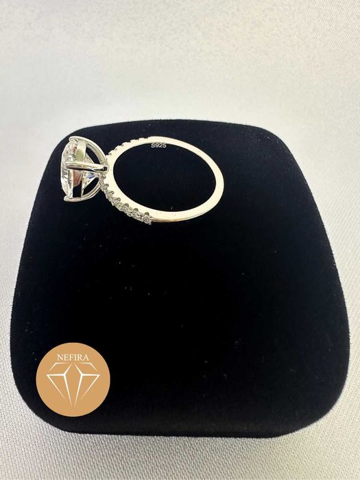 Inel de lux din argint 925 cu Moissanite de 3 carate, 15.6mm