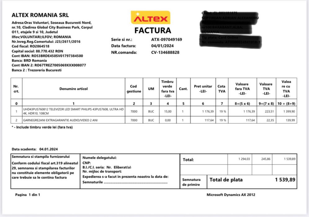 Televizor LED Smart PHILIPS 43PUS7608, Ultra HD 4K, HDR10, 108cm