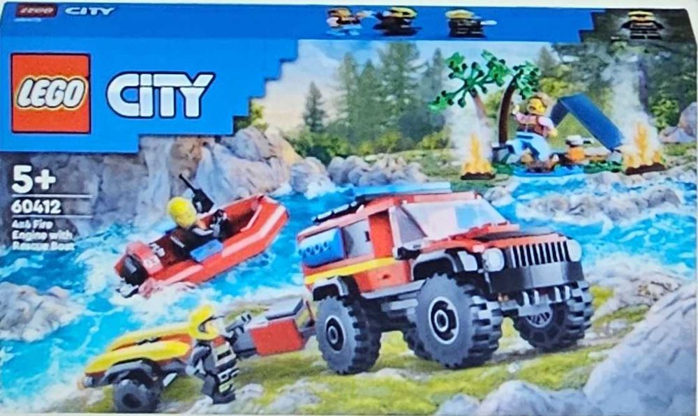 LEGO City - Camion 4x4 si barca de pompieri 60412, 301 piese