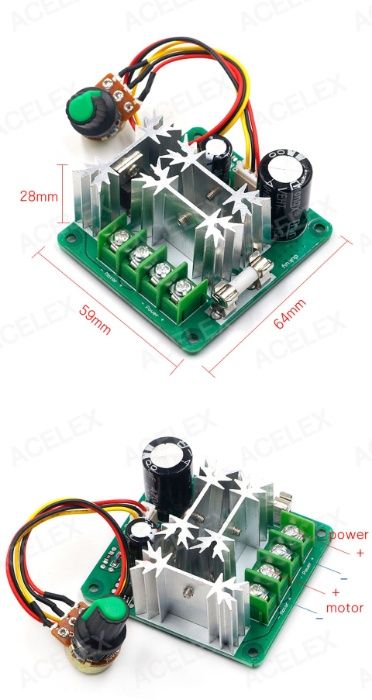 Регулатор на обороти за постояннотоков DC двигател 15A, 20A и 30А