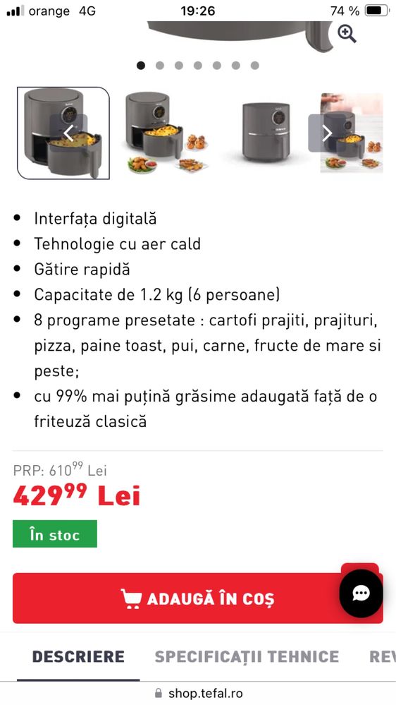 Friteuza Tefal ultra fry