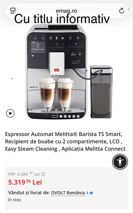 Espressor Automat Melitta® Barista TS Smart