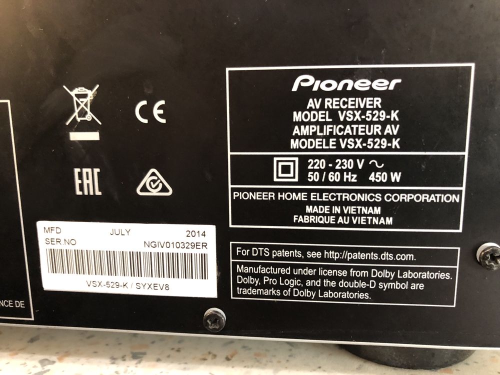 Pioneer VSX-529 resiver