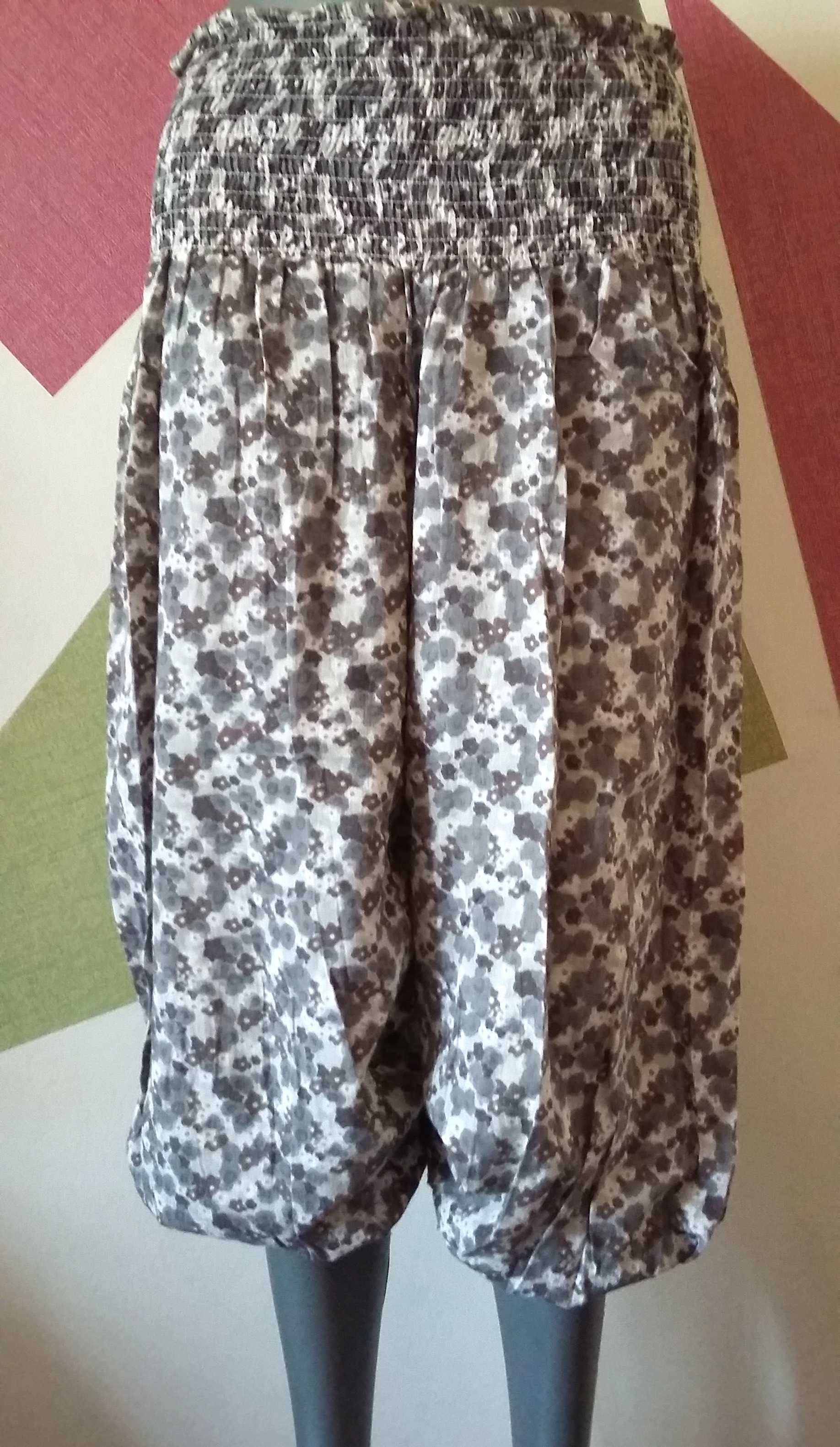 Pantaloni harem Salvari BoHo 3/4 bufanti fini comozi stofa moale gri