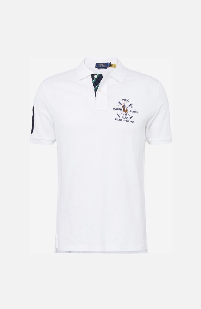 Polo Ralph Lauren тениска с яка S/M бяла