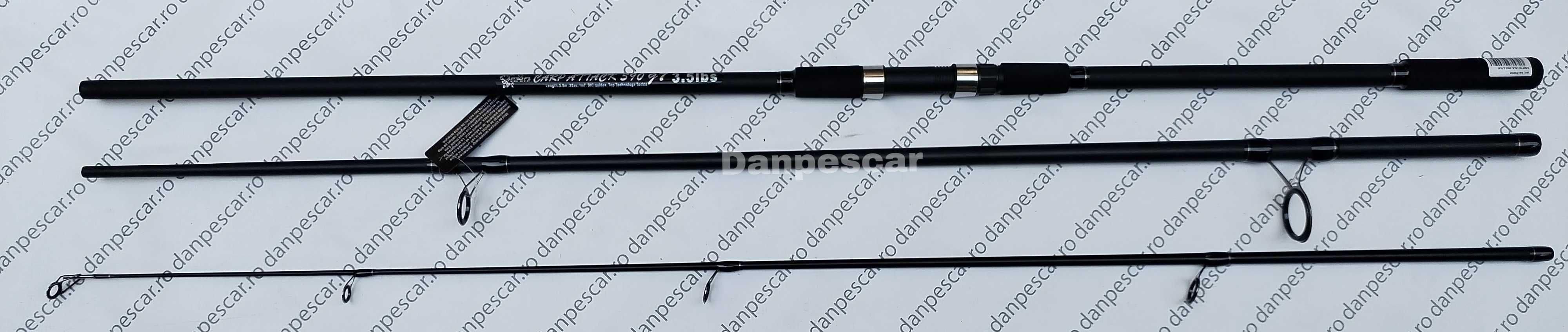 SET 4 Lansete 3,90metri PROFL CARP ATTACK din 3 bucati 3,50LBScompozit