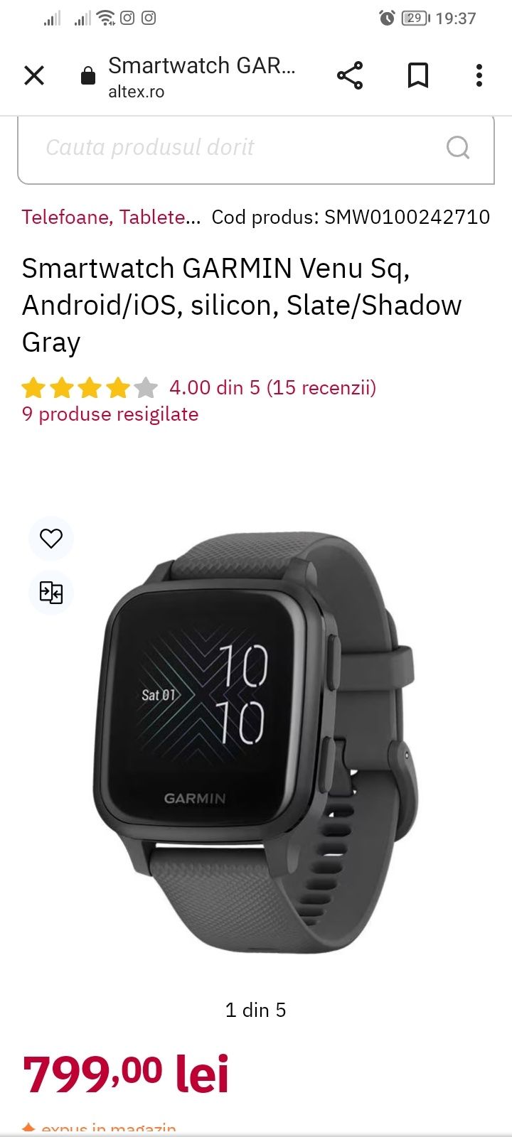 Ceas smartwatch GARMIN VENU SQ