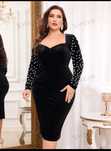 Rochie neagra cu perle