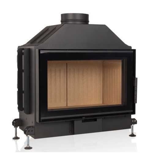 Focar de semineu pe lemne cu o singura fata vitrata FLAT 80 Open Side