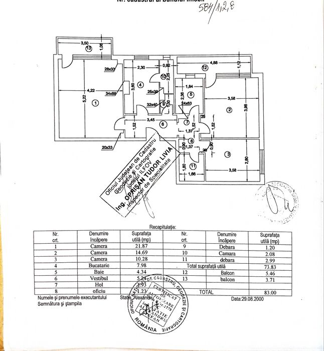 Apartament 3 camere în Otopeni, central