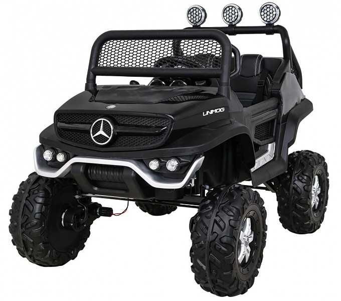 UTV electric pentru 2 copii Mercedes UNIMOG 90W 12V 7Ah #Black