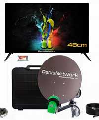 Kit tv antenă camion / camping / rulotă, TV 61cm cu CARD 12v24v și 220