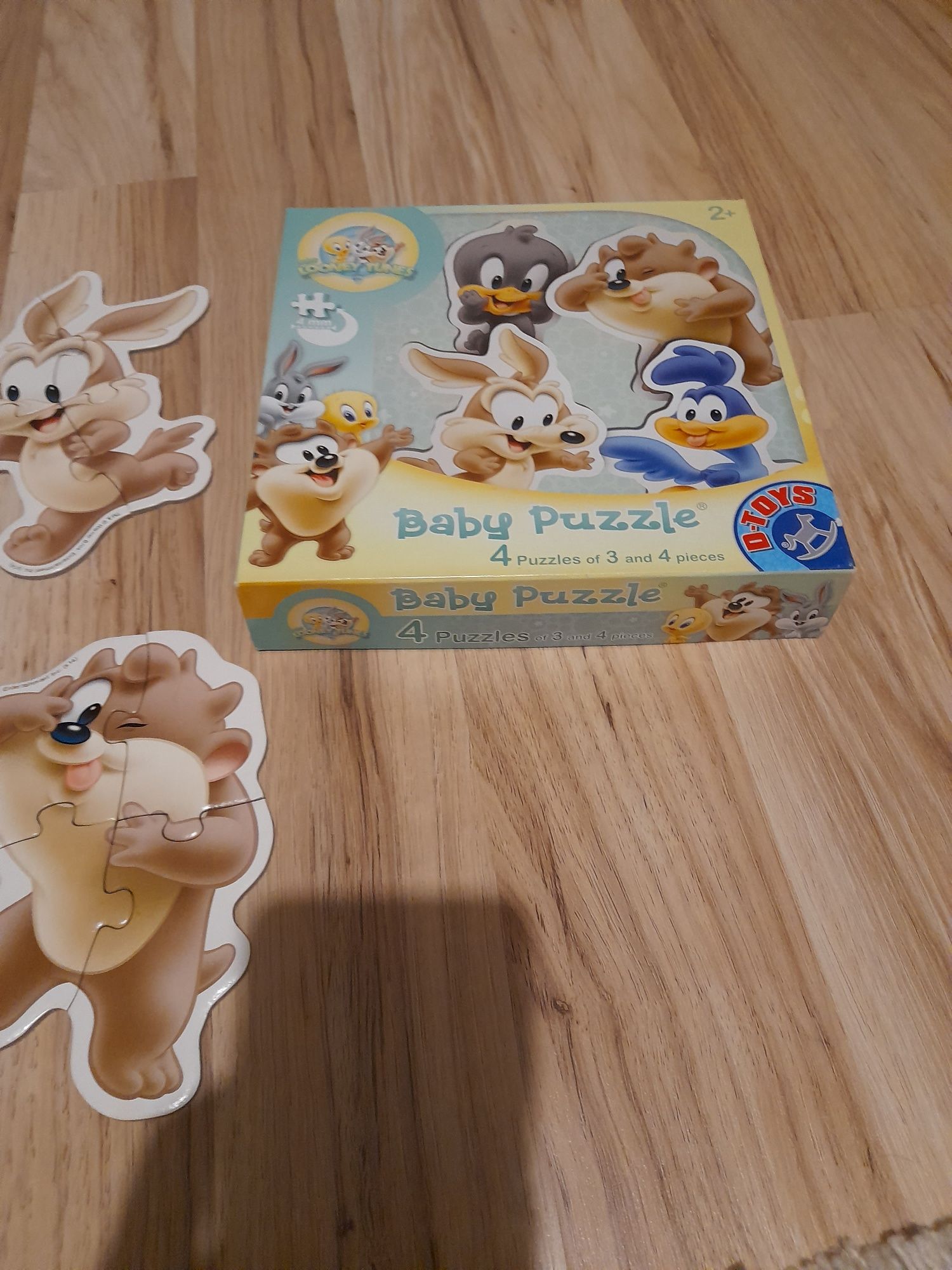 set 4 Puzzle bebelusi D-Toys-Baby Looney Tunes, Pastel albastru, 2,3,4
