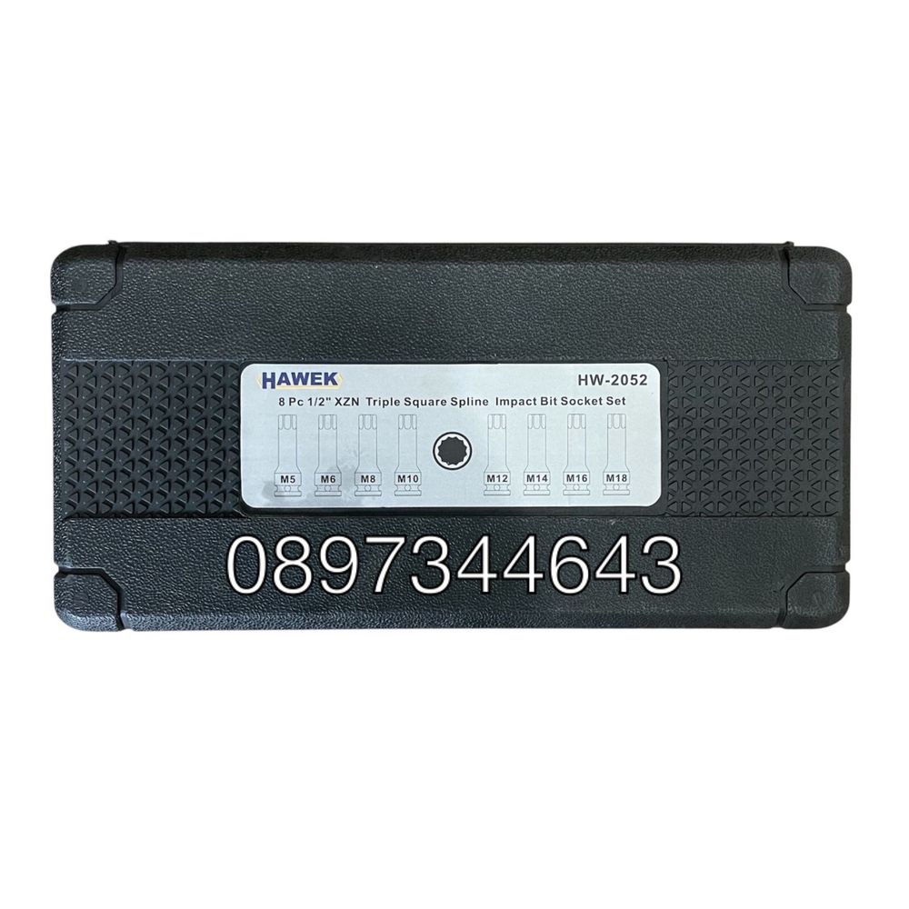 Комплект ударни битове 8бр SPLINE 1/2“ Hawek-HW-2052