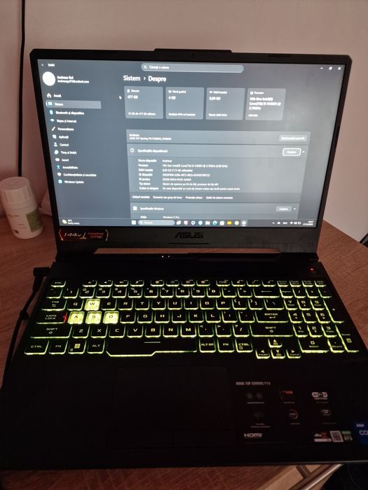 Laptop Gaming Asus Tuf F15  i5-11400H / RTX 3050