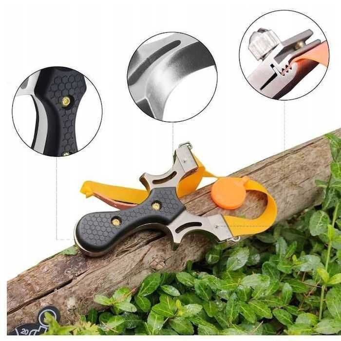 Praștie din otel inoxidabil,arc puternic,50 bile,2 curele,nouă