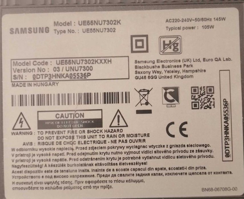 Televizor Samsung UE55NU7302 pentru pieste Zeus Amanet Rahova