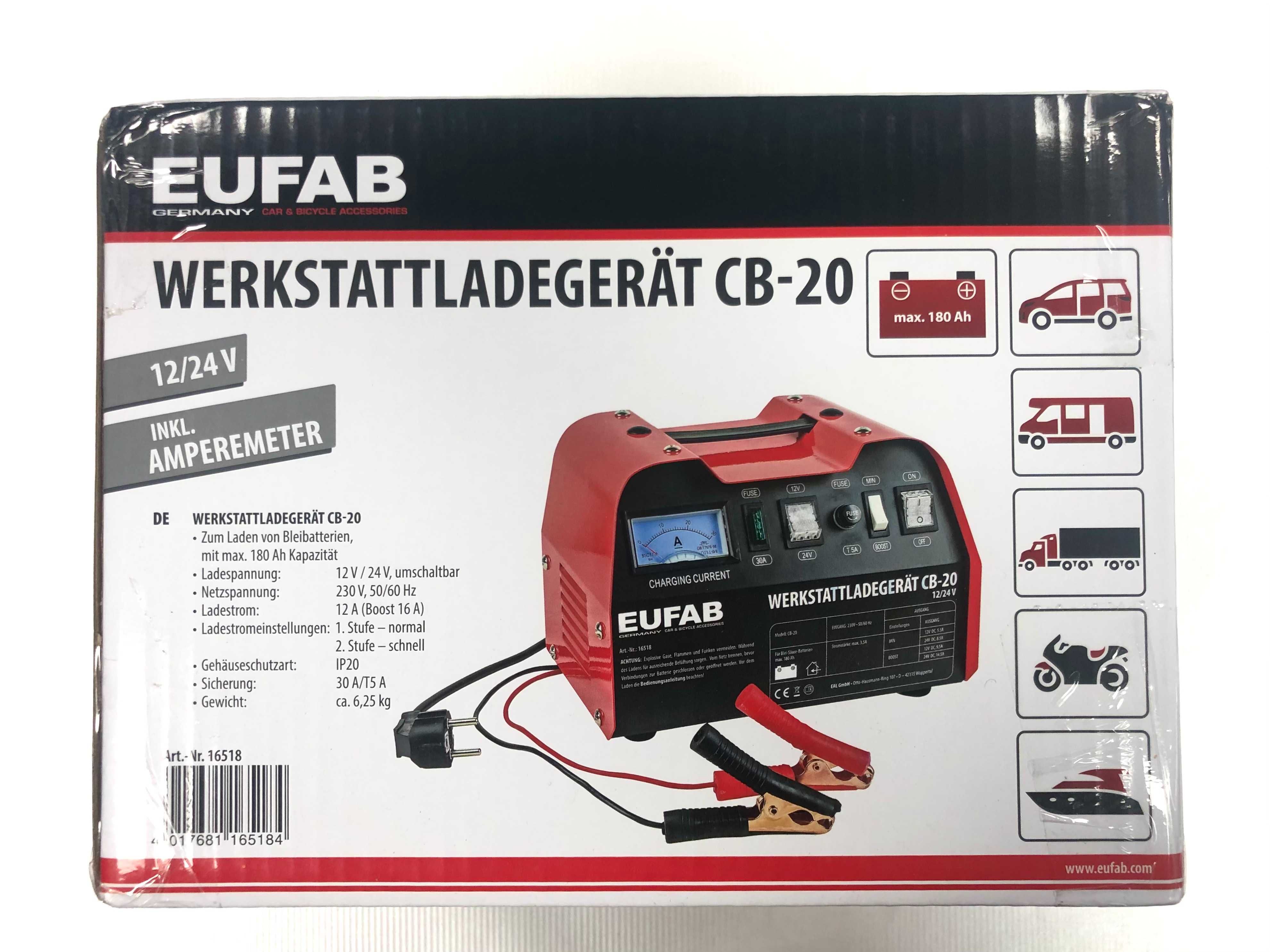 Зарядно за акумулатор 12/24 V, EUFAB-Germany